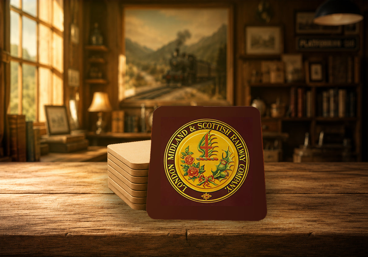 London Midland & Scottish Railway LMS Crest Square Coaster 95mm x 95mm