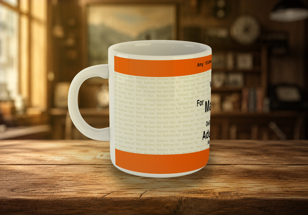 Novelty Rail Ticket 11oz Mug (Personalised)