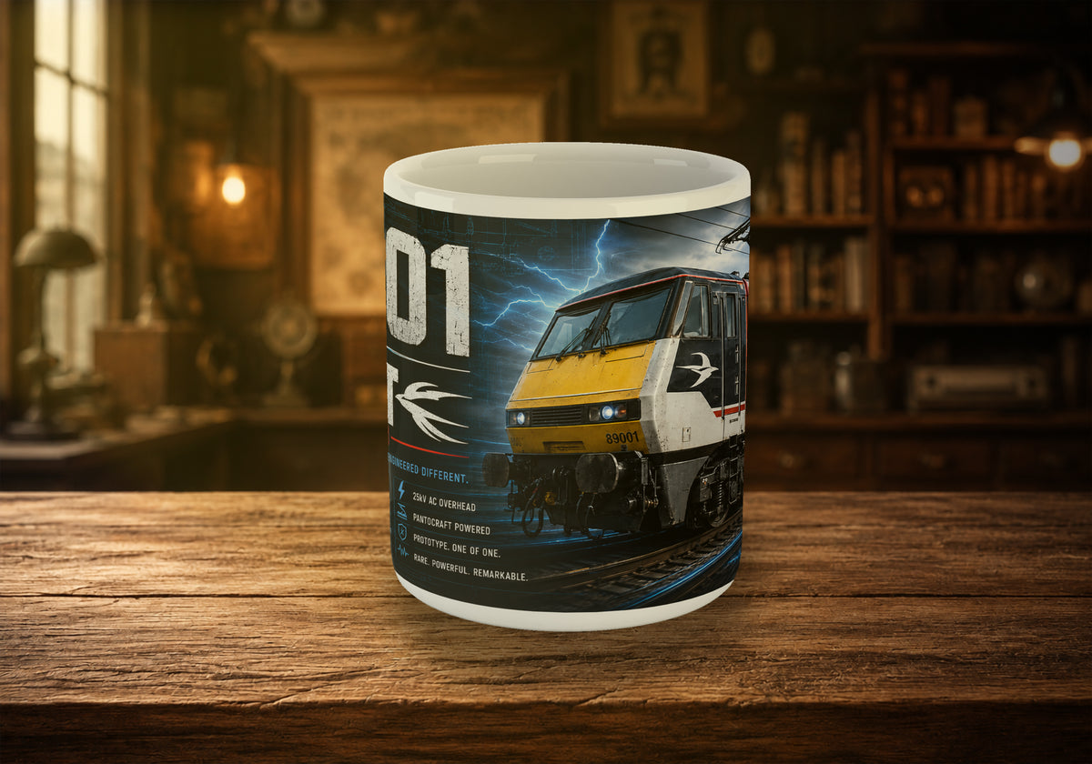 Class 89 89001 Avocet Electric Locomotive 11oz Mug | British Railway Train Mug