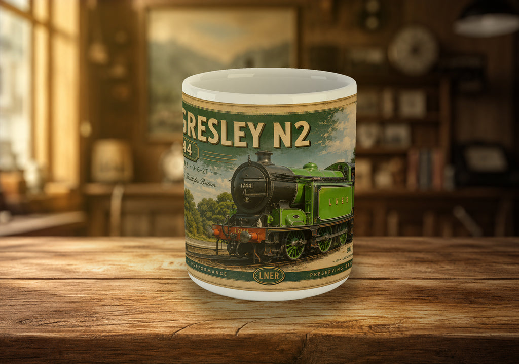 Gresley Class N2 No. 1744 LNER Steam Locomotive 11oz Mug