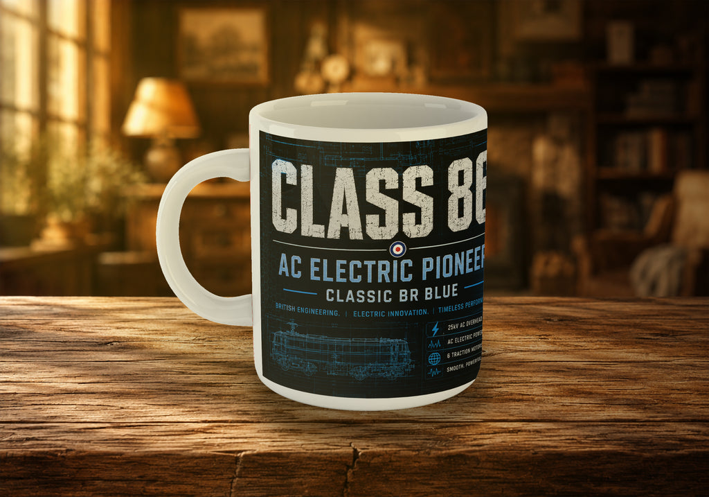 Class 86 86259 AC Electric Pioneer 11oz Mug | Classic BR Blue Railway Train Mug