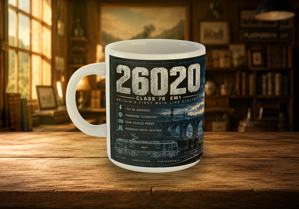 Class 76 EM1 26020 Electric Locomotive 11oz Mug | Woodhead Route Heritage Railway Mug