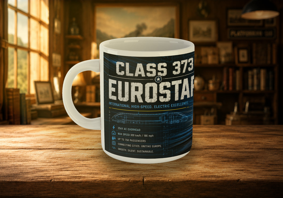 Class 373 Eurostar 11oz Mug | High-Speed Electric Train Railway Mug