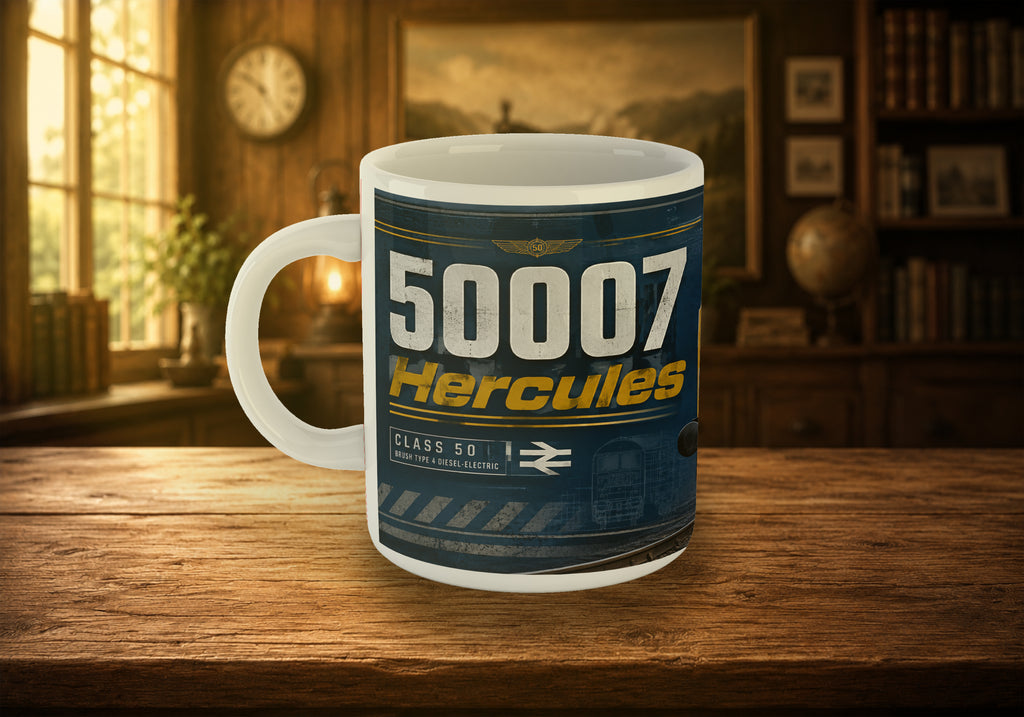 50007 Hercules Class 50 11oz Mug – BR Blue Diesel Locomotive Design