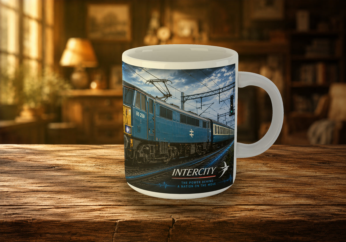 Class 86 86259 AC Electric Pioneer 11oz Mug | Classic BR Blue Railway Train Mug