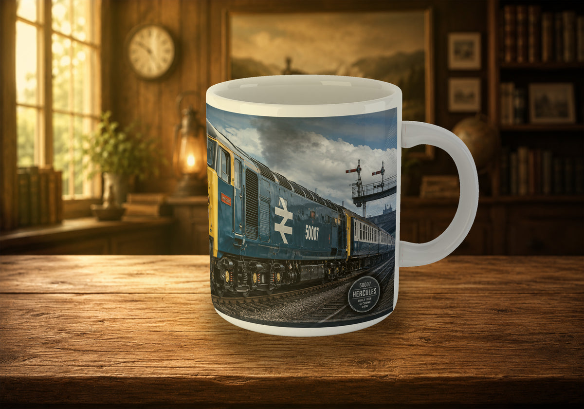 50007 Hercules Class 50 11oz Mug – BR Blue Diesel Locomotive Design