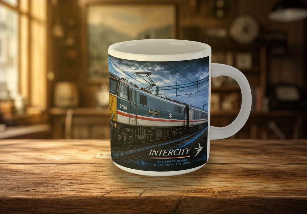 Class 87 87002 Royal Sovereign Electric Locomotive 11oz Mug | InterCity Railway Mug
